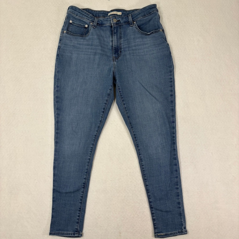 Levi's 721 Jeans Womens 32x28 High Rise Skinny Stretch Medium Wash Denim